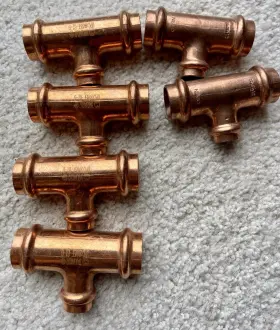 909T-6-6 NIBCO Copper Press Tees Mueller Loose