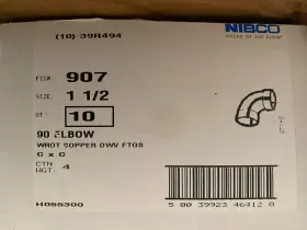 H055400 NIBCO Pack Dwv Cxc Elbow Fig