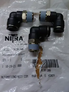ME38-38N NITRA Push Connect Elbow Fitting Od Tube Male Npt