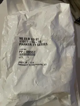 11977-16-16 PARKER Elbow Hydraulic Hose Fitting Crimp Steel #2