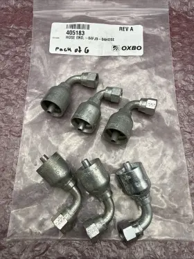 13943-4-4 PARKER Deere Oxbo Hydraulic Hose Crimp Elbow Pack