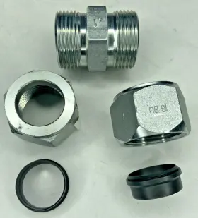 16BU PARKER Tube Steel Flareless Union Connector Zinc #2