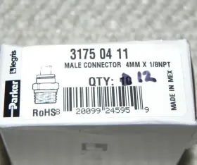 31750411 PARKER Push Connect Tube Air Fitting Straight Male