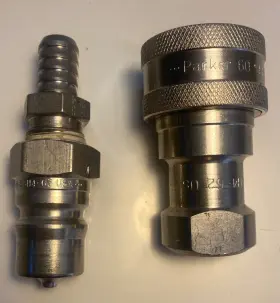 H2-62 PARKER Steel Coupling Nipple Set Barb Fitting #2