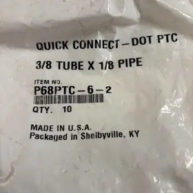 P68PTC-6-2 PARKER Push Connect Air Fittings