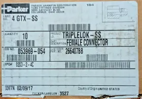 SS-2405-08-04 PARKER Gtx Triplelok Female Connector