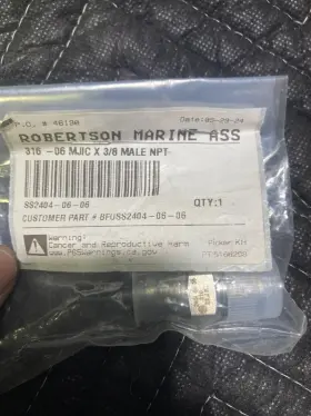 SS2404-06-06 PARKER Flared Tube Fitting Male Jic Npt