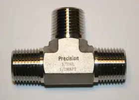 8-PTT-SS PRECISION Mnpt Instrumentation Pipe Fitting Tee