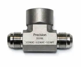 8J-8J-8N-PTT-SS PRECISION Mjic Fnpt Pipe Tee Fitting