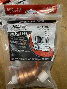 651-004HC PROLINE Push Elbow Copper #2