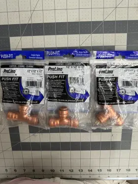 652-003HC PROLINE Push Copper Connect Tee Cpvc Pex