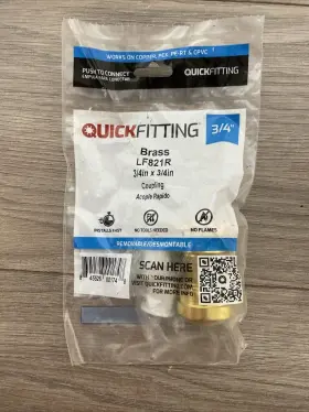 845526001748 QUICKFITTING Coupling Fitting Push Connect