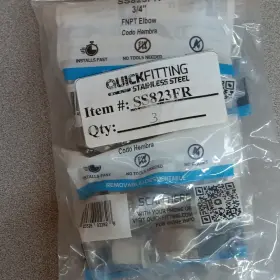 Quickfitting Ss823fr Stainless Steel 3/4in Compression X Fnpt Elbow