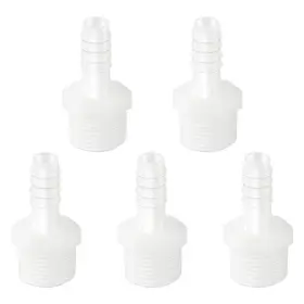 Quickun 767065337563 Plastic Hose Barb Fitting 1/2 Inch X 3/4 Male Thread Copper White