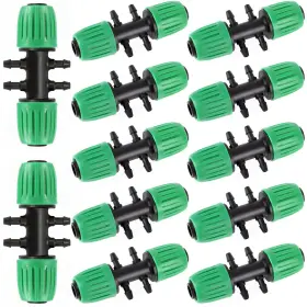 Redchili 768825344623 12 Pcs 1/2 Inch To 1/4 Drip Irrigation Fittings 6 Way Reducing Tee