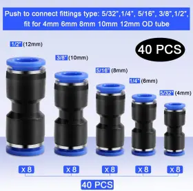 CONNECTORS001 RIIRIOU Connect Straight Push Connectors Od #2