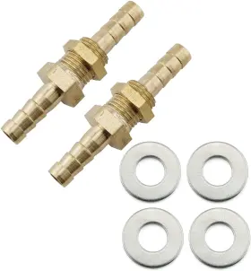 729388441679 RLECS Hex Bulkhead Straight Fitting Hose Barb