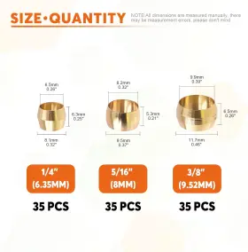 445040257268 RUSTARK Compression Fitting Ferrules Kit #2