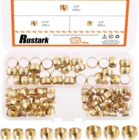 445040257268 RUSTARK Compression Fitting Ferrules Kit