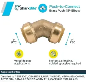 U660LFA SHARKBITE Push Connect Elbow Fitting