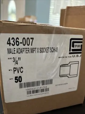 Spears 436-007 50 Pcs 3/4 Inch Male Adapter Mipt X Socket Sch 40 Pvc New