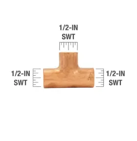 W04006P10L STREAMLINE Mueller Tee Copper Sweat #3