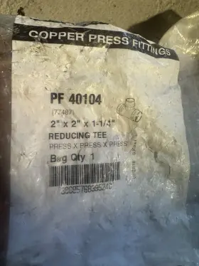 PF-40104 STREAMLINE Copper Propress Reducing Tee Fitting
