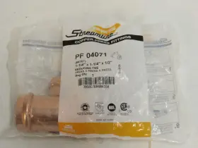 PF04071 STREAMLINE Press Copper Reducing Tee Pxpxp