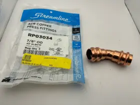 RP03034 STREAMLINE Mueller Acr Copper Press Elbow