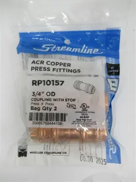 RP10157 STREAMLINE Acr Copper Press Fittings Pack