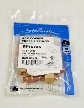 RP15725 STREAMLINE Mueller Acr Copper Press Flare Adapter