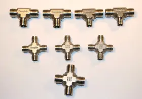 Swagelok Shb-24-8 8 Piece Lot 3/8 And 1/4 Tube 316ss Union Tee Cross Connectors Used