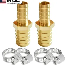 Uenede 0zm-ids-00280 2pcs Brass 1/4 Inch To 5/16 Od Barb Reducer Barbed Hose -5/16