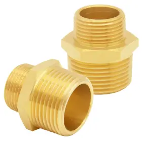 Uenede 0zm-ids-01665 2pcs Brass Reducer Adapter 3/4 X 1 Npt Od Inch 1-1/4 Gold Uenede 0zm-ids-01665 2pcs Brass Reducer Adapter 3/4 X 1 Npt Od Inch 1-1/4 Gold
