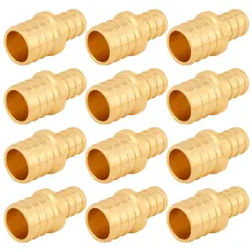 Uenede 0zm-ids-01735 12pcs Lf Brass 3/4 To 1/2 Inch Pex Reducer Barb Straight Coupling Pipe