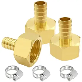 Uenede 0zm-ids-03580 3pcs Brass Hose Barb Fittings 3/4 Inch Npt 3/4npt 1 Id - 5/8