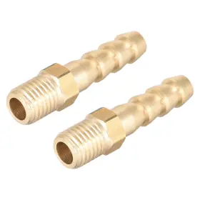 Uxcell 041814519418 2pcs Brass Fitting Connector Metric M8-1 Male To Barb Fit Hose Id 6mm