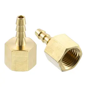 Uxcell 601968940867 2 Pcs 3/16 Inch Barb X 1/4 Npt Female Brass Hose Fitting