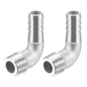 632702624866 UXCELL Steel Hose Barb Fitting Elbow Male Pipe