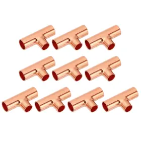640283546163 UXCELL Reducing Tee Copper Fitting Pipe Tube