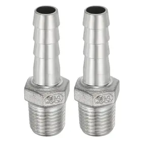 679134111533 UXCELL Barbed Thread Steel Barb Hose Fitting