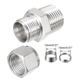 714998809551 UXCELL Compression Tube Fitting Npt Male Od #2