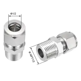 714998809551 UXCELL Compression Tube Fitting Npt Male Od #3
