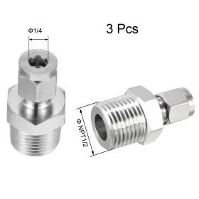 714998809582 UXCELL Compression Tube Fitting Npt Male Od #3
