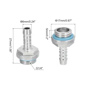 724117412852 UXCELL Hose Barb Thread Male Pipe Fitting #2