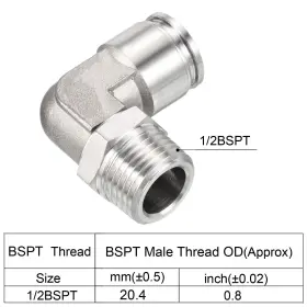 734301096140 UXCELL Male Thread Push Connect Fitting Elbow #3