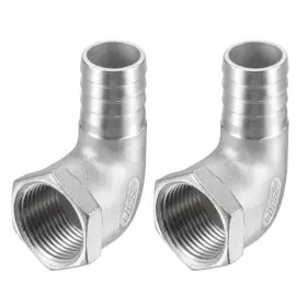 752374781336 UXCELL Steel Hose Barb Fitting Elbow Npt Female