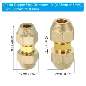 767153425295 UXCELL Pipe Extension Joint Connector Copper #2