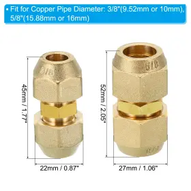 767153425370 UXCELL Pipe Extension Joint Connector Set Copper #2