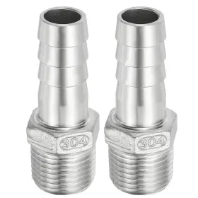 783243734115 UXCELL Barbed Npt Thread Steel Barb Hose Fitting